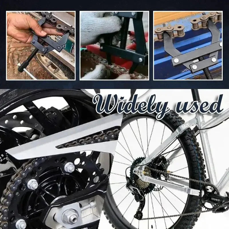 Motorcycle bicycle chain connection tool